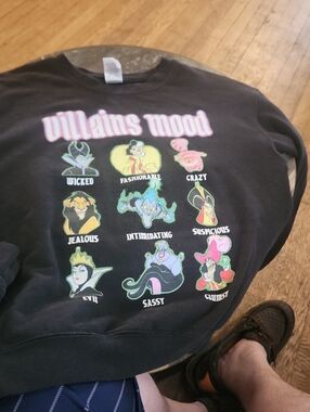 Disney Black Sweat shirt with Pastel Villains Graphic